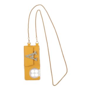 Personalized MUSTARD SLINGSHOT GOLDEN SLING CHAIN WITH PHONE CASE