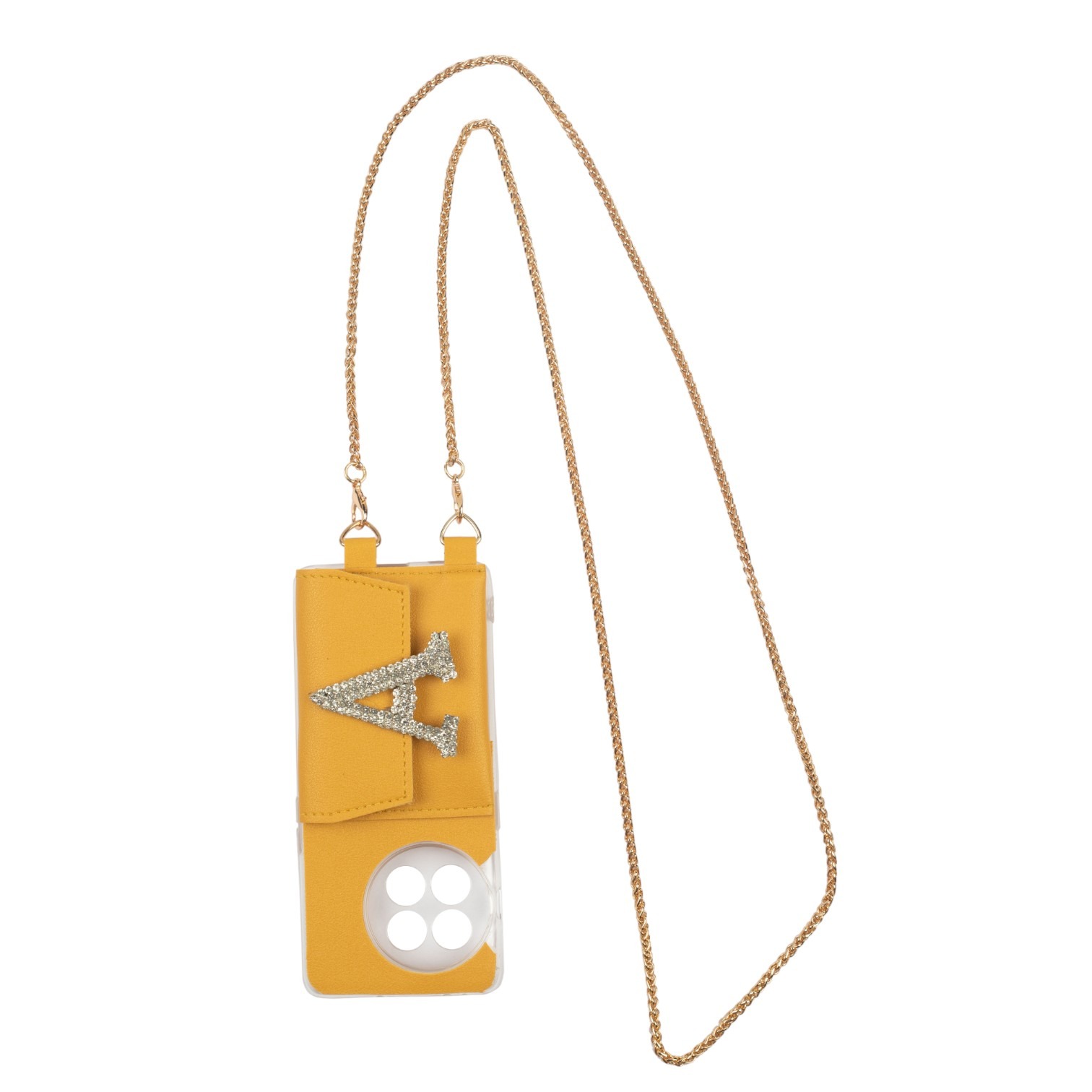 Personalized Mustard SlingShot Chain Belt with Phone Case
