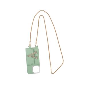 Personalized MINT BLUE SLINGSHOT GOLDEN SLING CHAIN WITH PHONE CASE