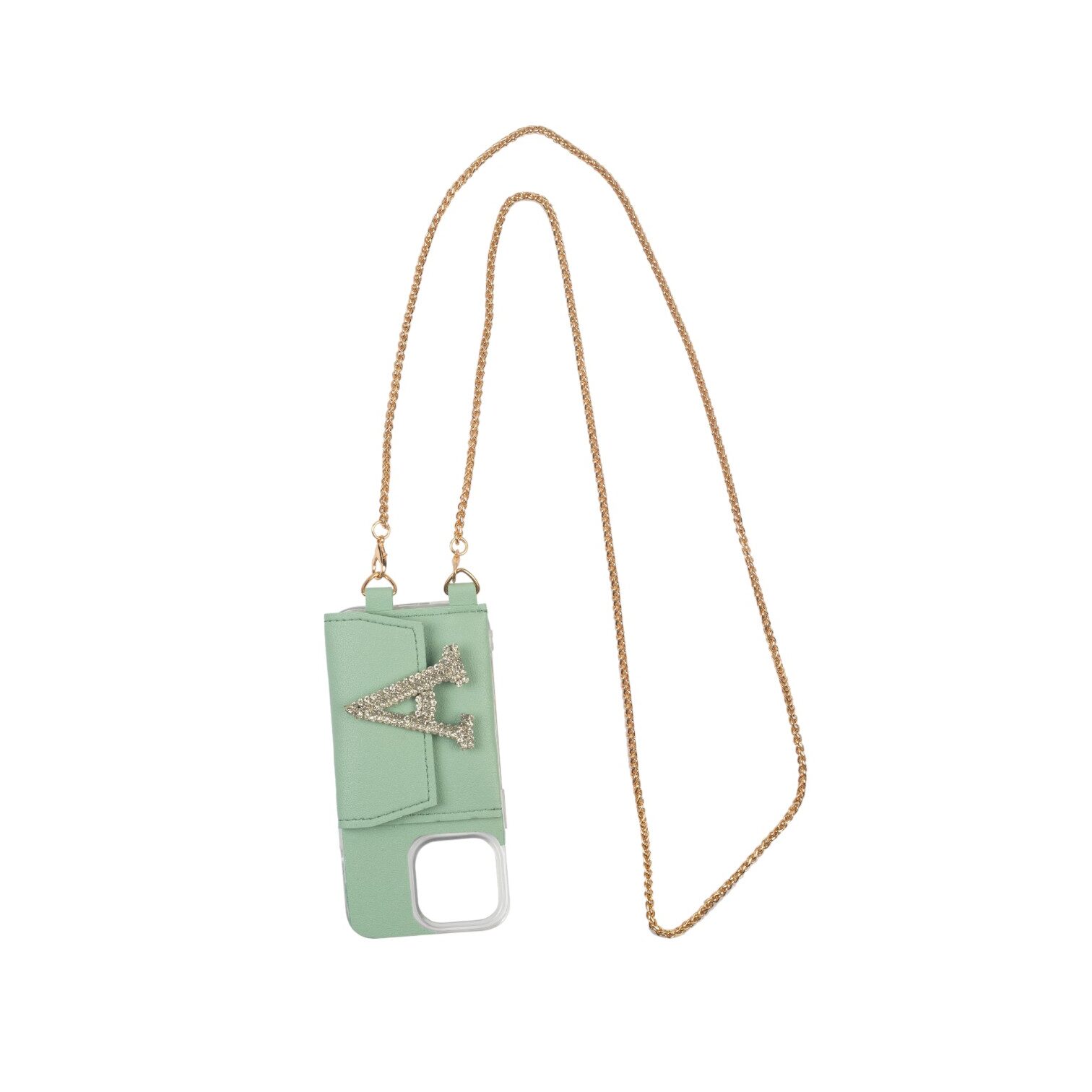 Personalized Mint Blue SlingShot Chain Belt with Phone Case