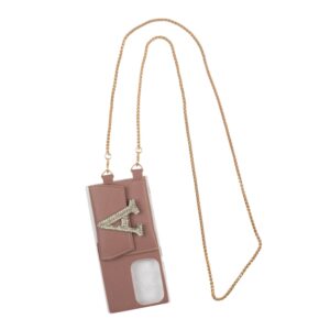 Personalized DUSTY ROSE SLINGSHOT GOLDEN SLING CHAIN WITH PHONE CASE