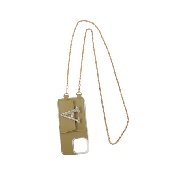 Personalized Muted Olive SlingShot Chain Belt with Phone Case