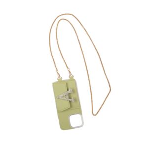 Personalized PASTEL GREEN SLINGSHOT GOLDEN SLING CHAIN WITH PHONE CASE