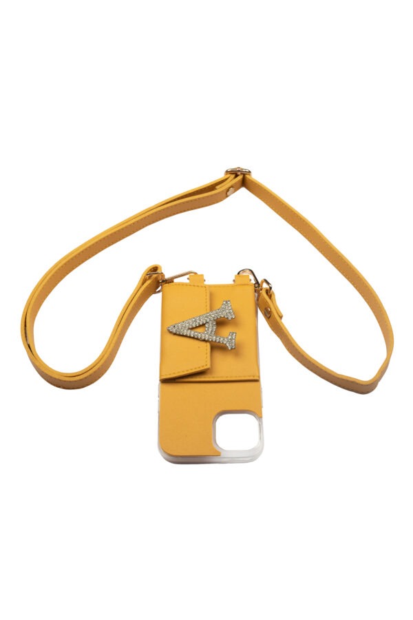 Personalized Mustard SlingShot Slim Belt with Phone Case