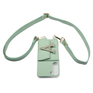 Personalized MINT BLUE SLINGSHOT SLIM BELT WITH PHONE CASE