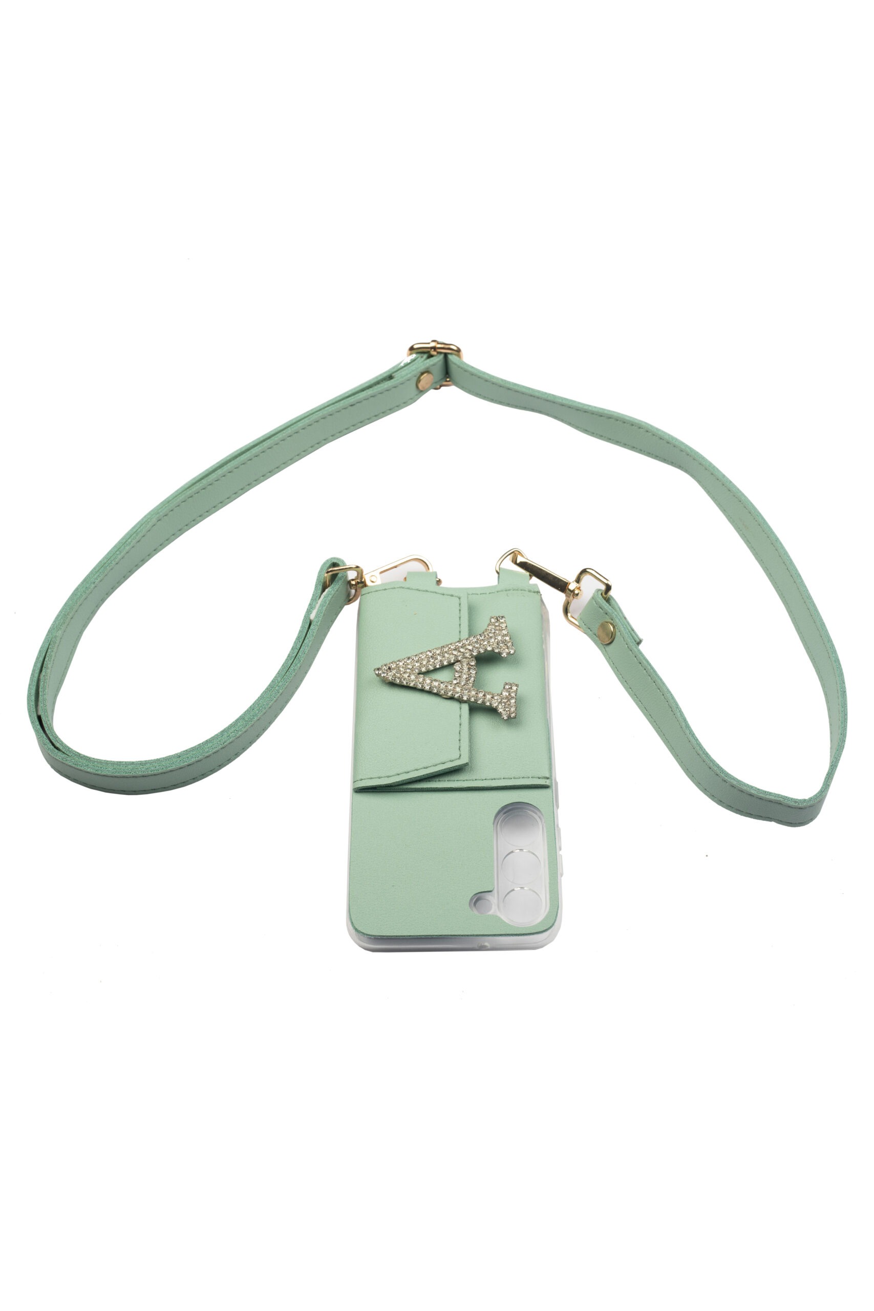 Personalized Mint Blue SlingShot Slim Belt with Phone Case