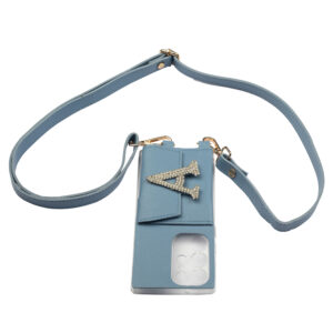 Personalized PASTEL BLUE SLINGSHOT SLIM BELT WITH PHONE CASE
