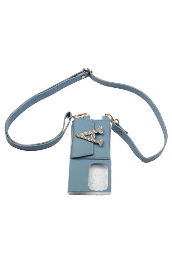 Personalized Pastel Blue SlingShot Slim Belt with Phone Case
