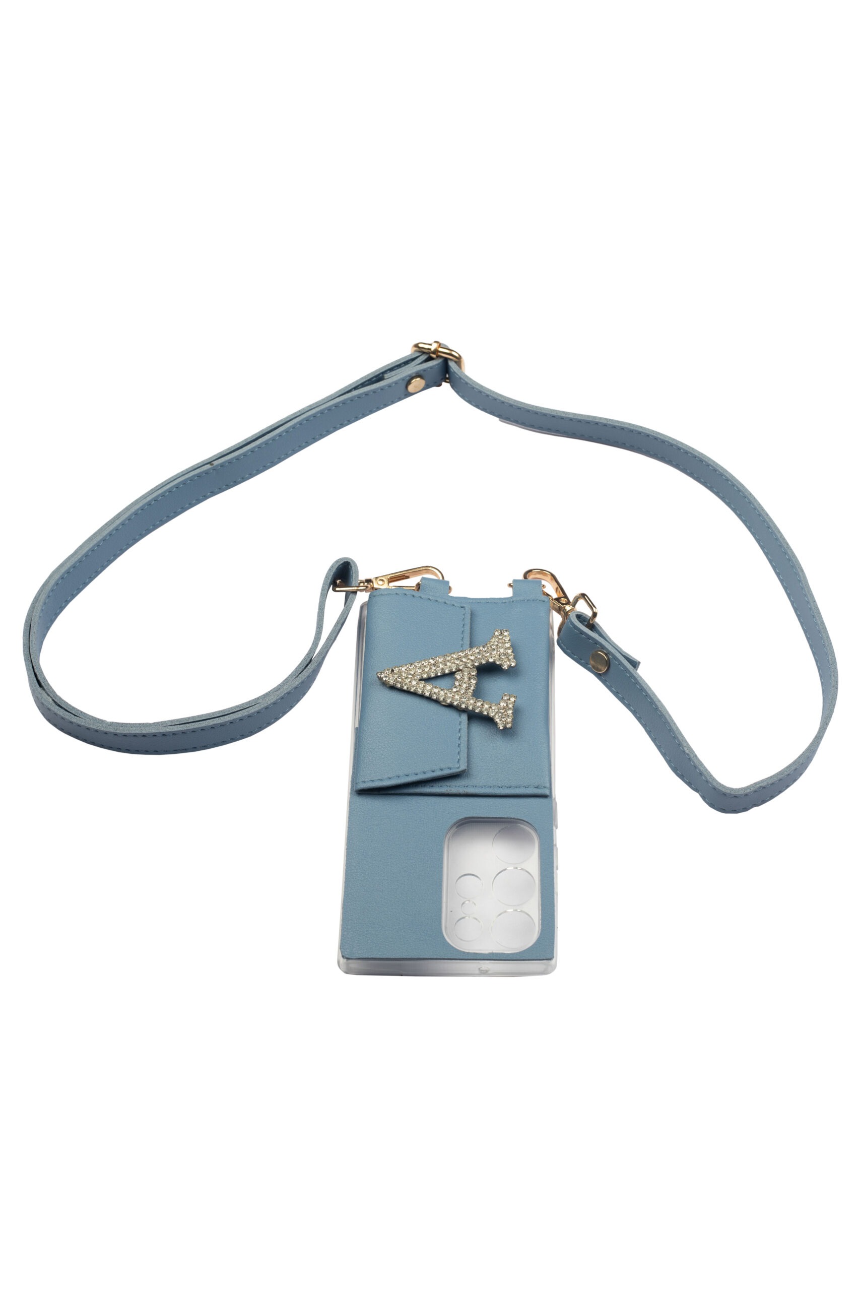 Personalized Pastel Blue SlingShot Slim Belt with Phone Case