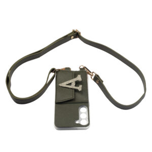 Personalized ASH GREY  SLINGSHOT SLIM BELT WITH PHONE CASE