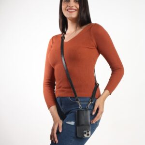 Personalized ASH GREY  SLINGSHOT SLIM BELT WITH PHONE CASE