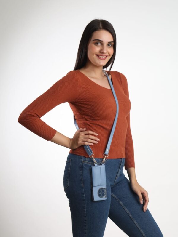 PASTEL BLUE slim belt