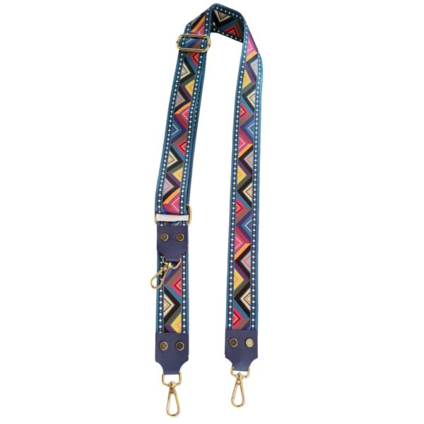 DEEP INDIGO MULTICOLOR PRINTED SLINGSHOT CANVAS BELT