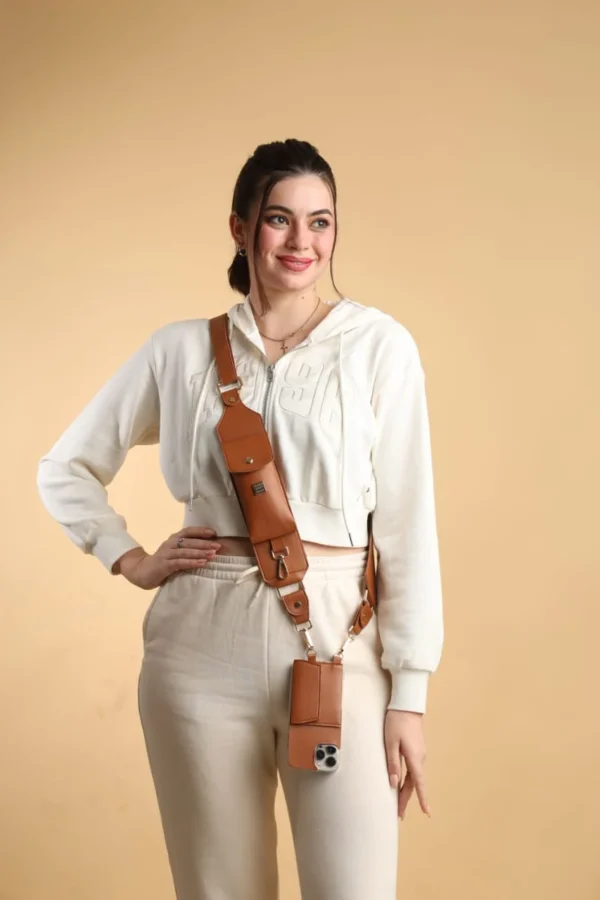 Personalized TAN BROWN SLINGSHOT BIG UTILITY BELT WITH PHONE CASE - Image 4
