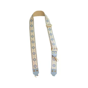 PASTEL BLUE JUTE PRINTED SLINGSHOT CANVAS BELT