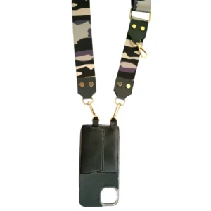 JET BLACK MILITARY PRINTED SLINGSHOT CANVAS BELT