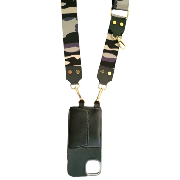 JET BLACK MILITARY PRINTED SLINGSHOT CANVAS BELT - Image 2