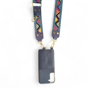 DEEP INDIGO MULTICOLOR PRINTED SLINGSHOT CANVAS BELT