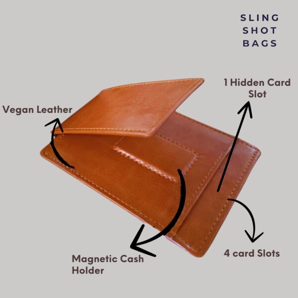 Front Pocket Wallet with Magnetic Money Clip Minimalist RFID Genuine Leather Wallets for Men Slim Credit Card Card Holder | 7 Card Slots (one size, Brown colour) - Image 2