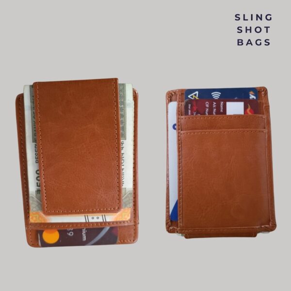 Front Pocket Wallet with Magnetic Money Clip Minimalist RFID Genuine Leather Wallets for Men Slim Credit Card Card Holder | 7 Card Slots (one size, Brown colour) - Image 3