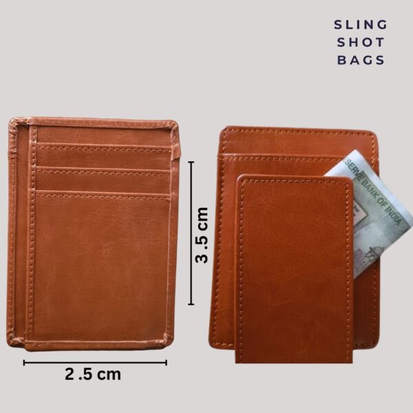 Front Pocket Wallet with Magnetic Money Clip Minimalist RFID Genuine Leather Wallets for Men Slim Credit Card Card Holder | 7 Card Slots (one size, Brown colour) - Image 4