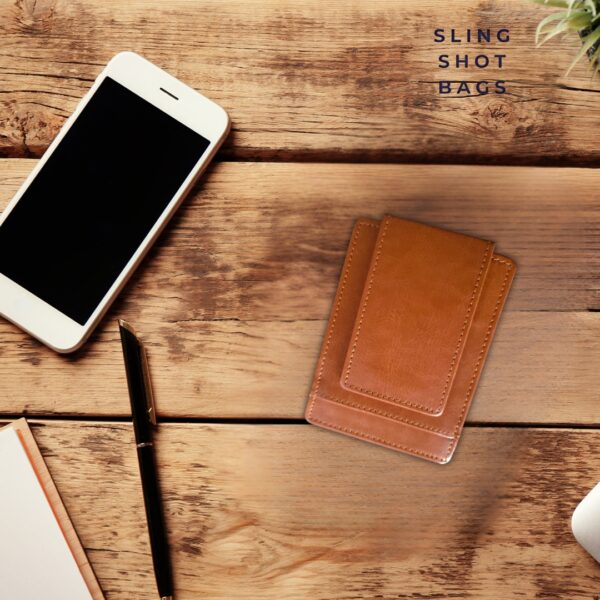 Front Pocket Wallet with Magnetic Money Clip Minimalist RFID Genuine Leather Wallets for Men Slim Credit Card Card Holder | 7 Card Slots (one size, Brown colour) - Image 6