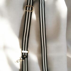 BLACK AND WHITE PRINTED SLINGSHOT CANVAS BELT