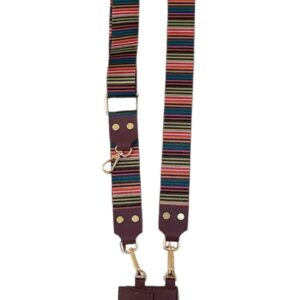 MULTI COLOUR STRIPE PRINTED SLINGSHOT CANVAS BELT