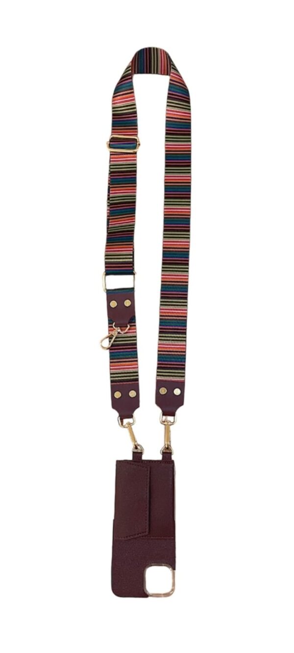 MULTI COLOUR STRIPE PRINTED SLINGSHOT CANVAS BELT